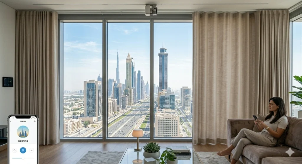 motorised curtain near you dubai