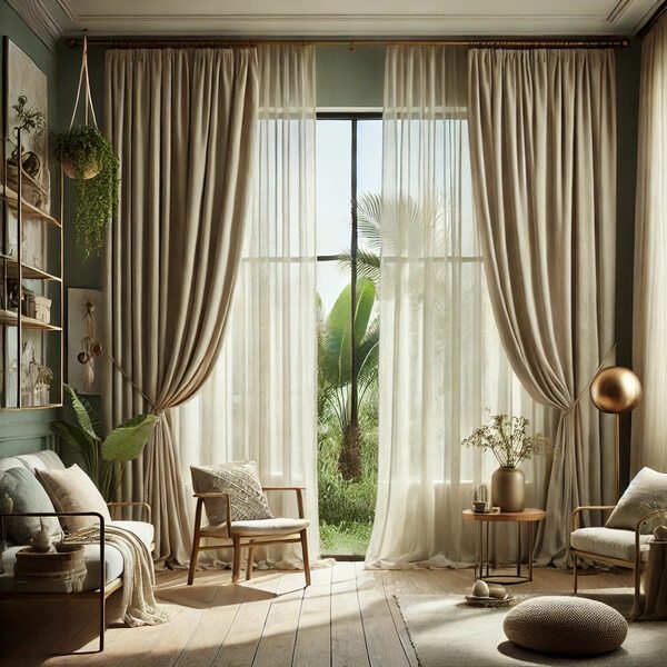 Blackout + Chiffon Curtains – Dual Layer for Style & Function